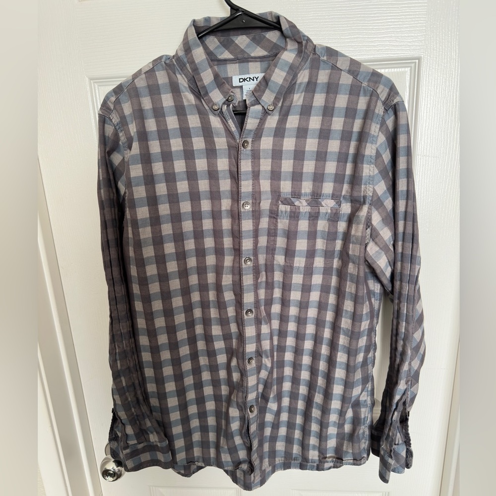 DKNY Button Down Casual Shirt Large